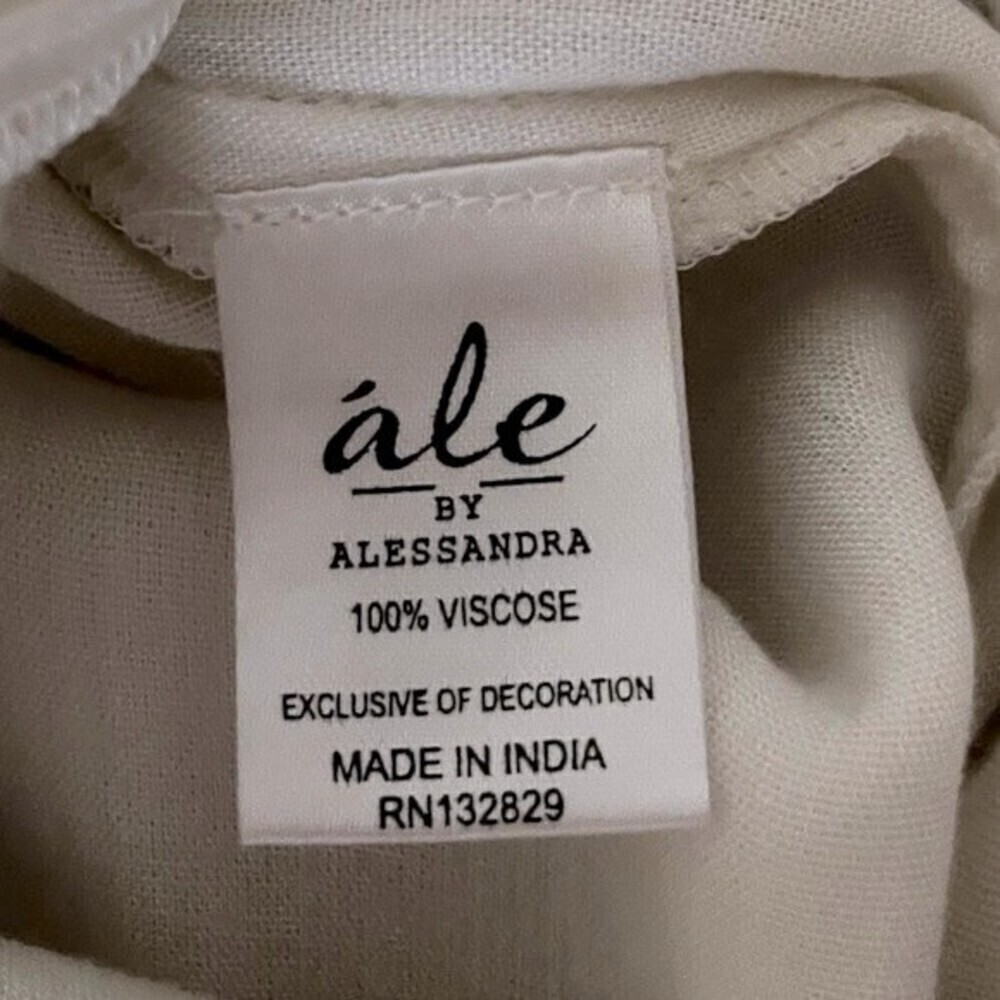 ale By Alessandra Maxi Dress White Blue Embroidered Open Back Womens Size Small - Picture 9 of 13